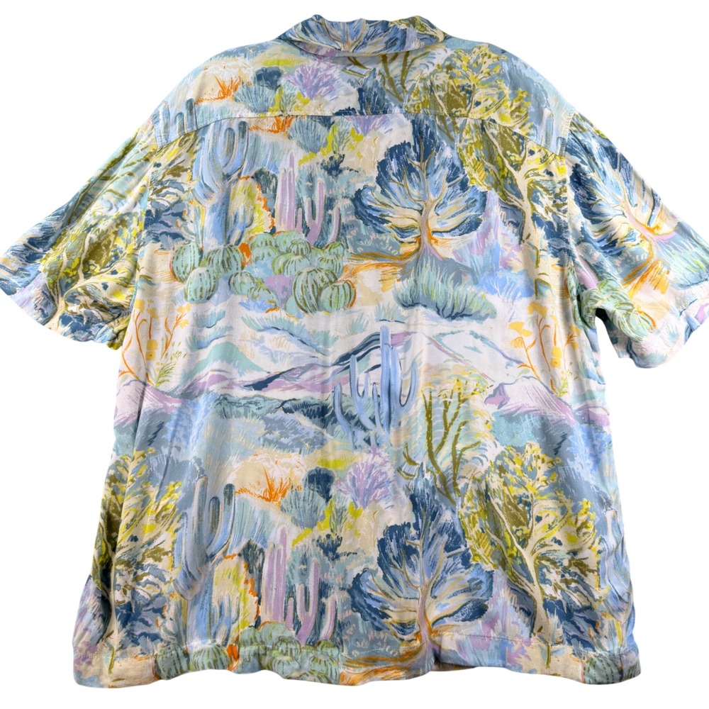 H&M Shirt Regular Fit Viscose Desert Cactus Print L Multicolor Southwest Summer - Picture 5 of 6